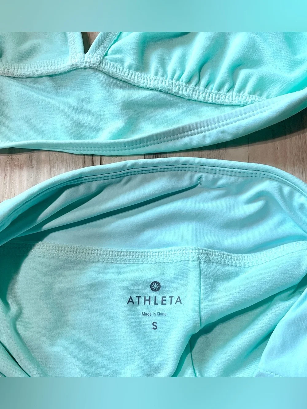 Athleta bikini set, light blue teal color, Top & Bottom size small, swimsuit